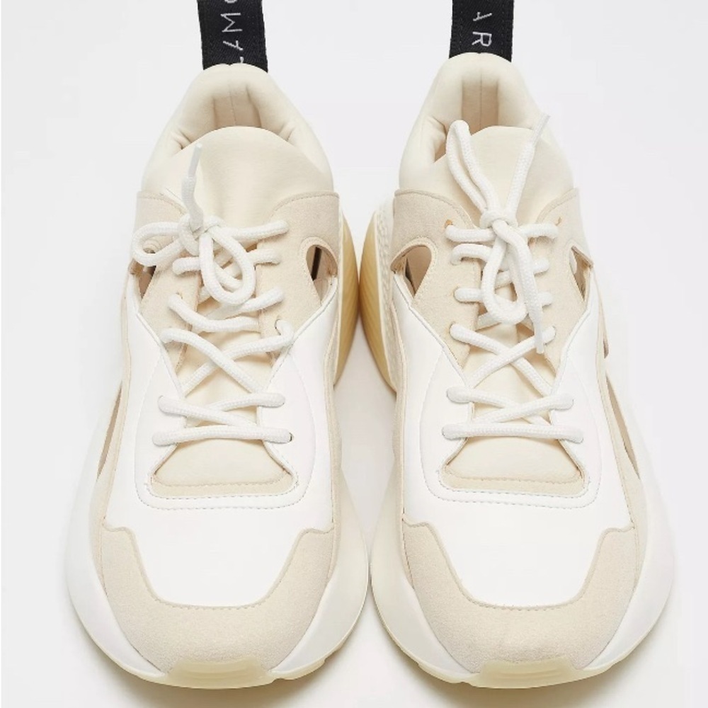 Stella McCartney Faux Leather And Faux Suede Eclypse Low Top Sneakers Size US7 - Picture 3 of 7